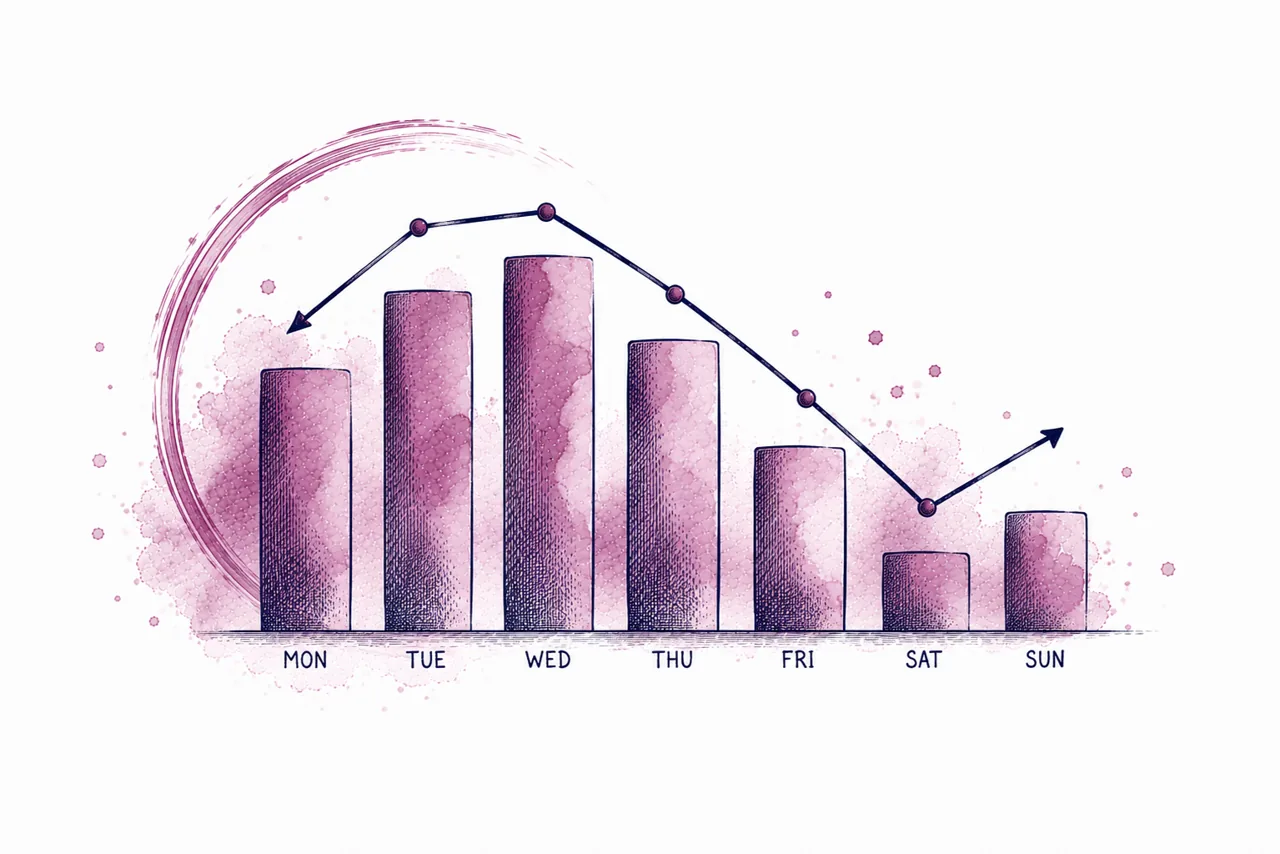 Watercolor illustration: the best day to publish a blog post