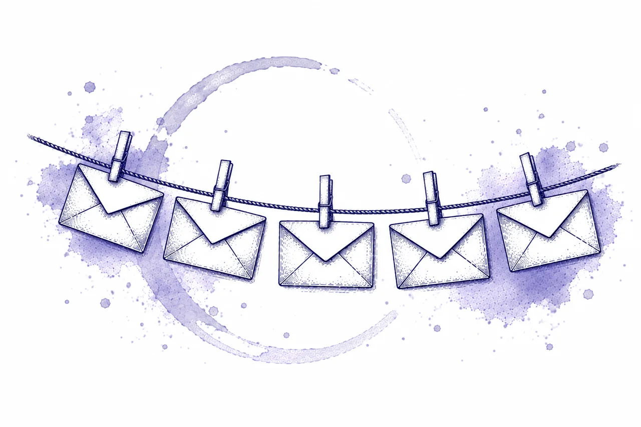 Watercolor illustration: an email marketing nurture sequence