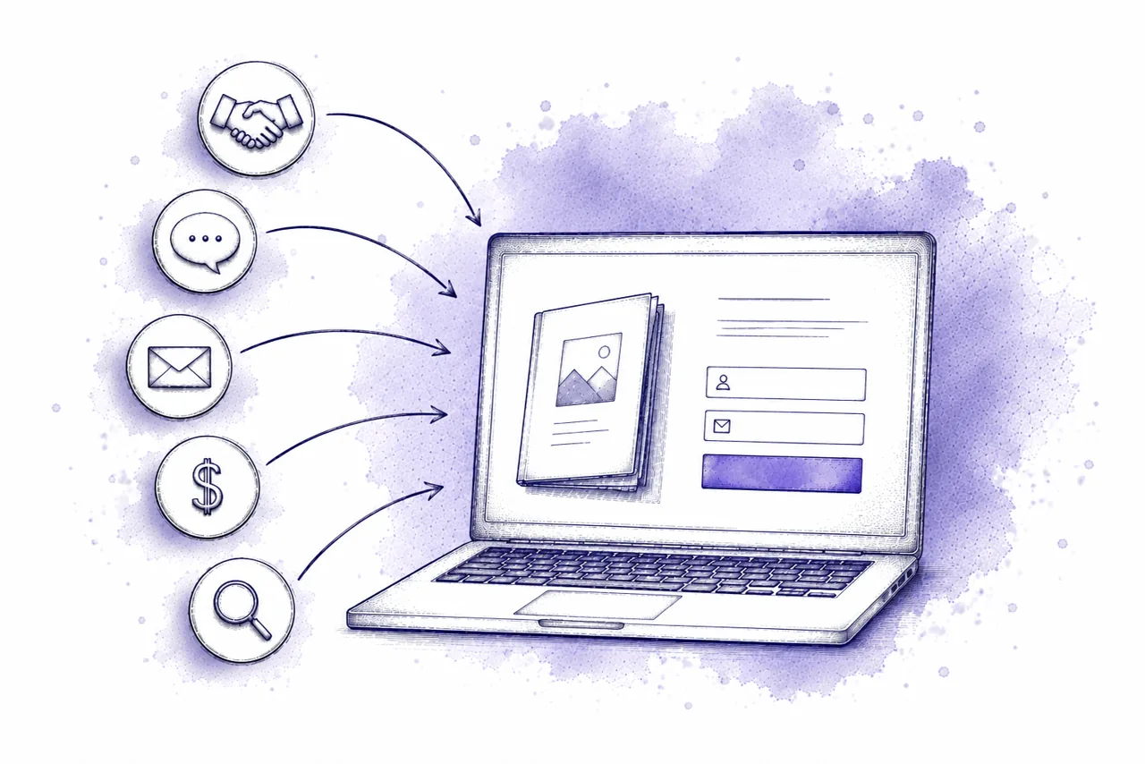 Watercolor illustration: driving traffic to your landing page