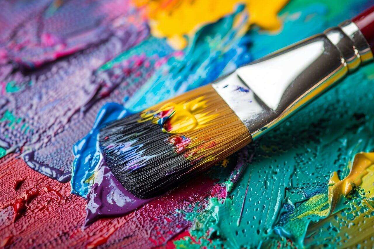 color palette: brush, paint, painting