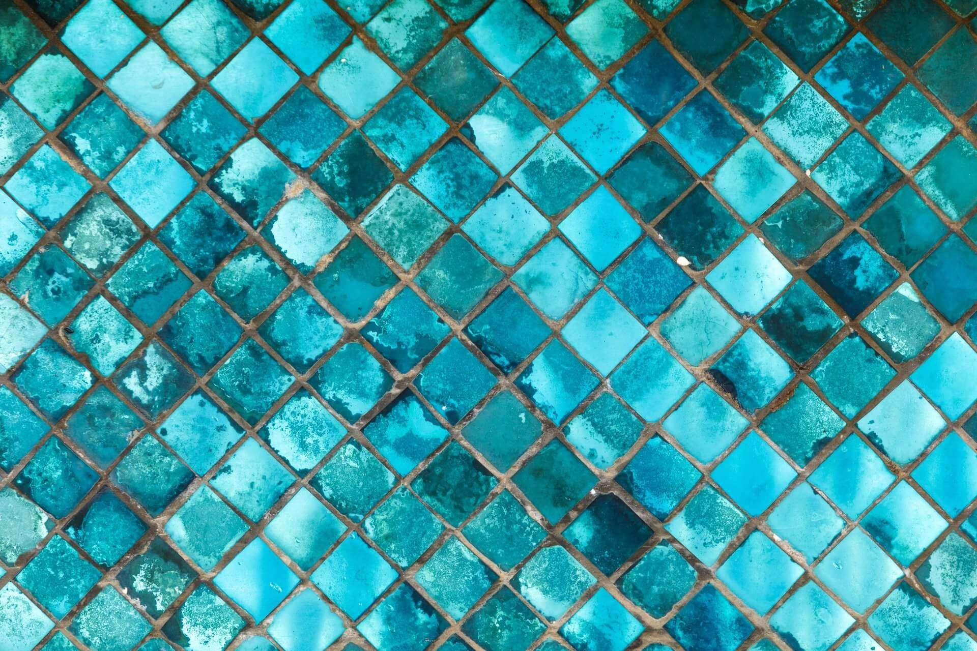 metallic turquoise mosaic tiles - color meaning turquoise