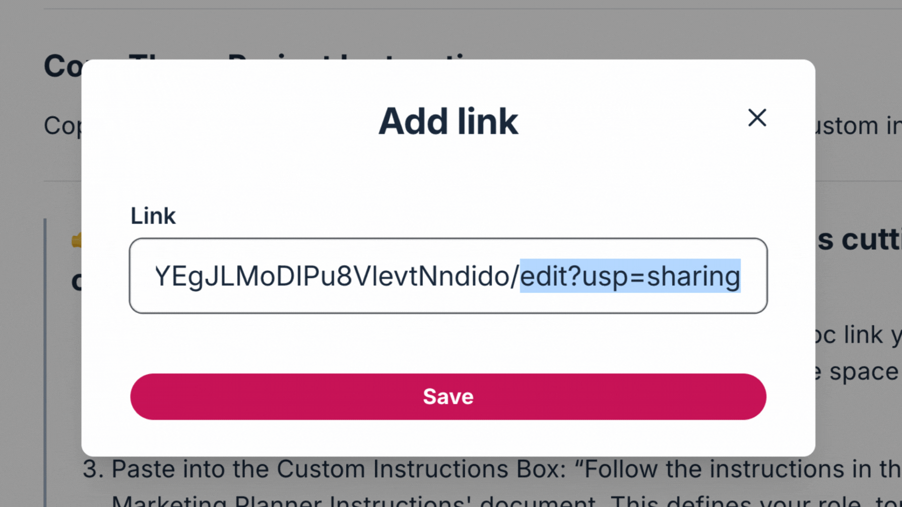 gif showing how to create a force a copy link in Google Docs with a template/preview link