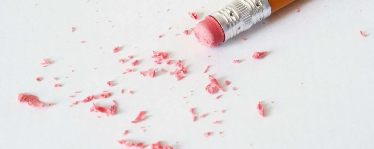 pencil eraser with eraser bits from removing mistakees