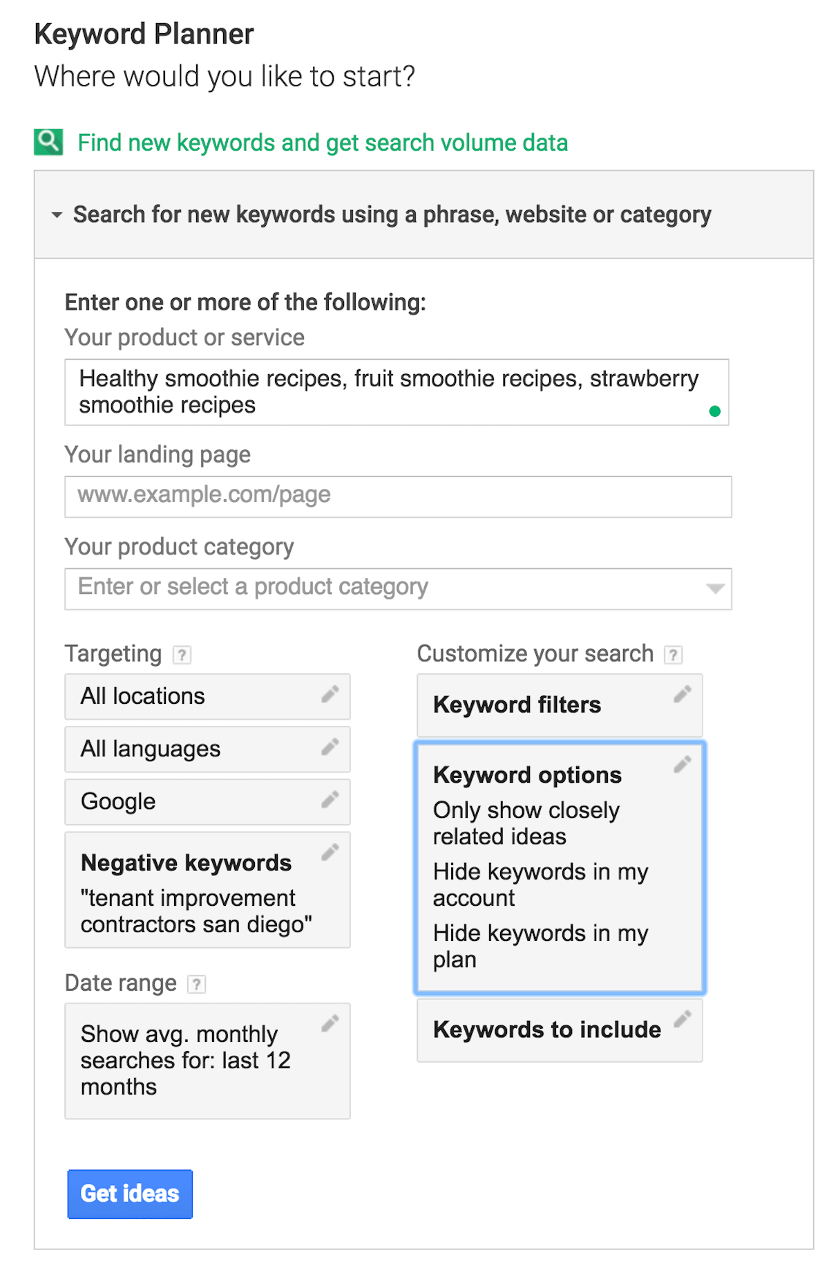 Google-Keyword-Planner keyword research
