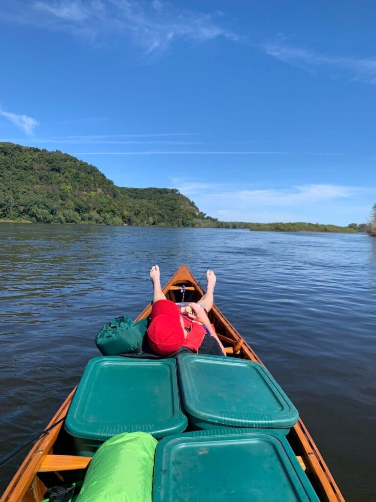 My son enjoying the canoe float
