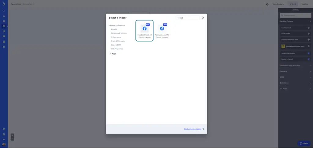 Step 21: screenshot of how to connect ActiveCampaign and Facebook Lead Ad Forms