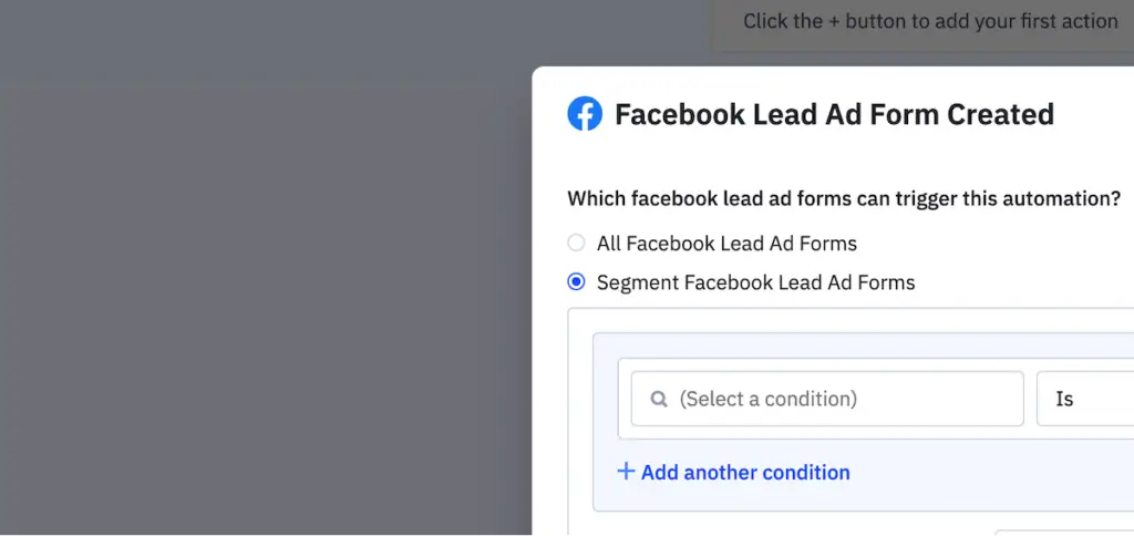 Step 22: screenshot of how to connect ActiveCampaign and Facebook Lead Ad Forms