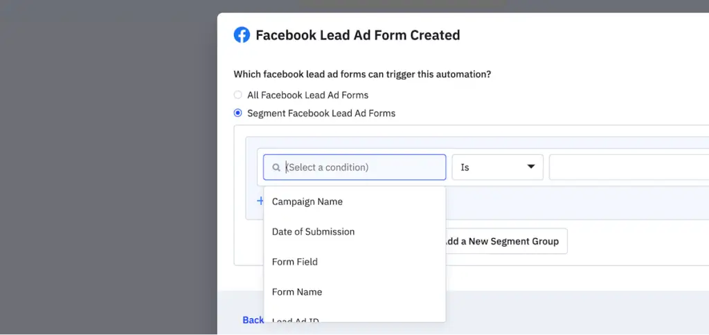 Step 23: screenshot of how to connect ActiveCampaign and Facebook Lead Ad Forms