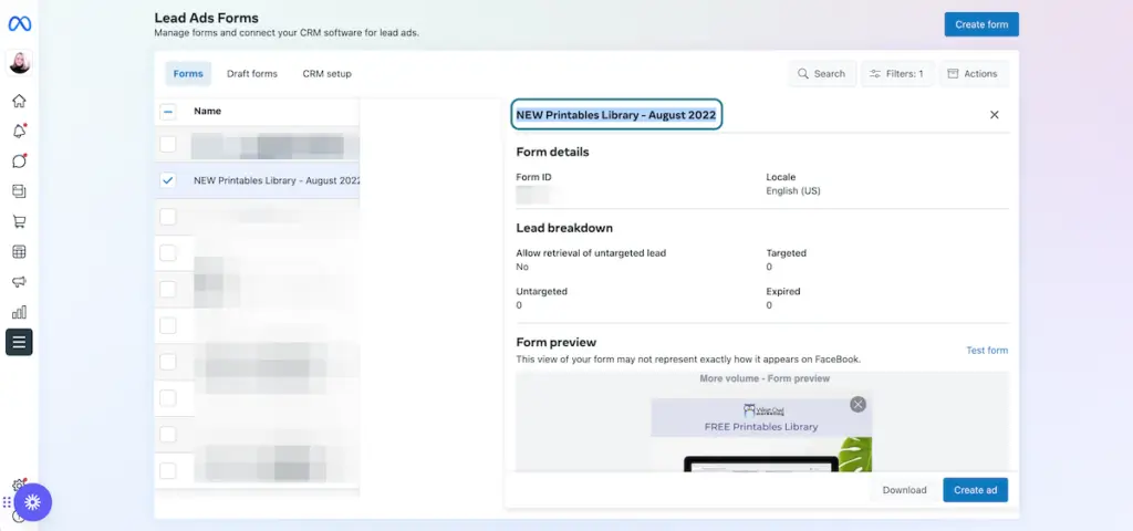 Step 29: screenshot of how to connect ActiveCampaign and Facebook Lead Ad Forms