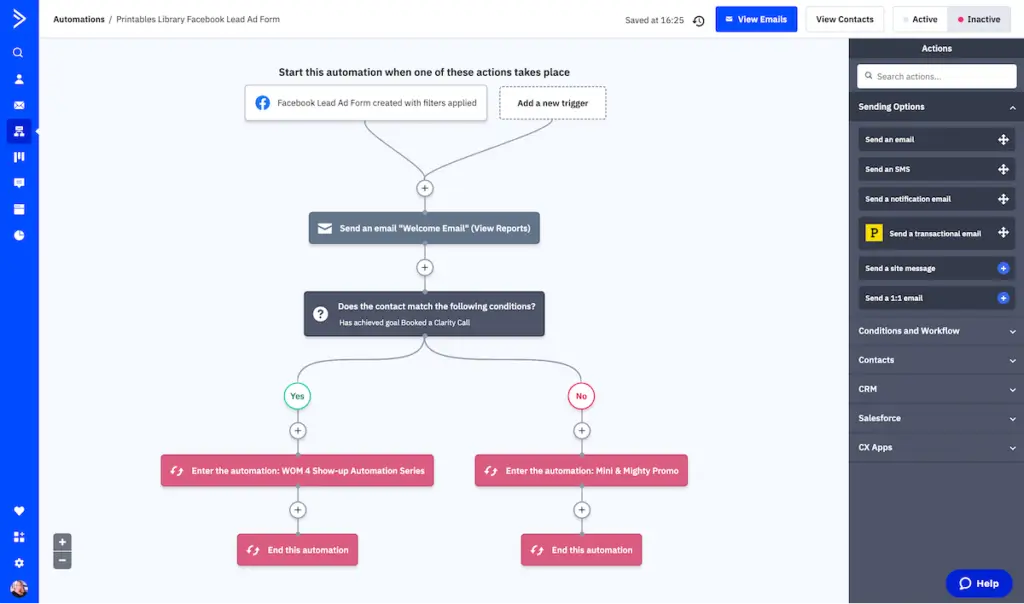 Step 31: screenshot of how to connect ActiveCampaign and Facebook Lead Ad Forms