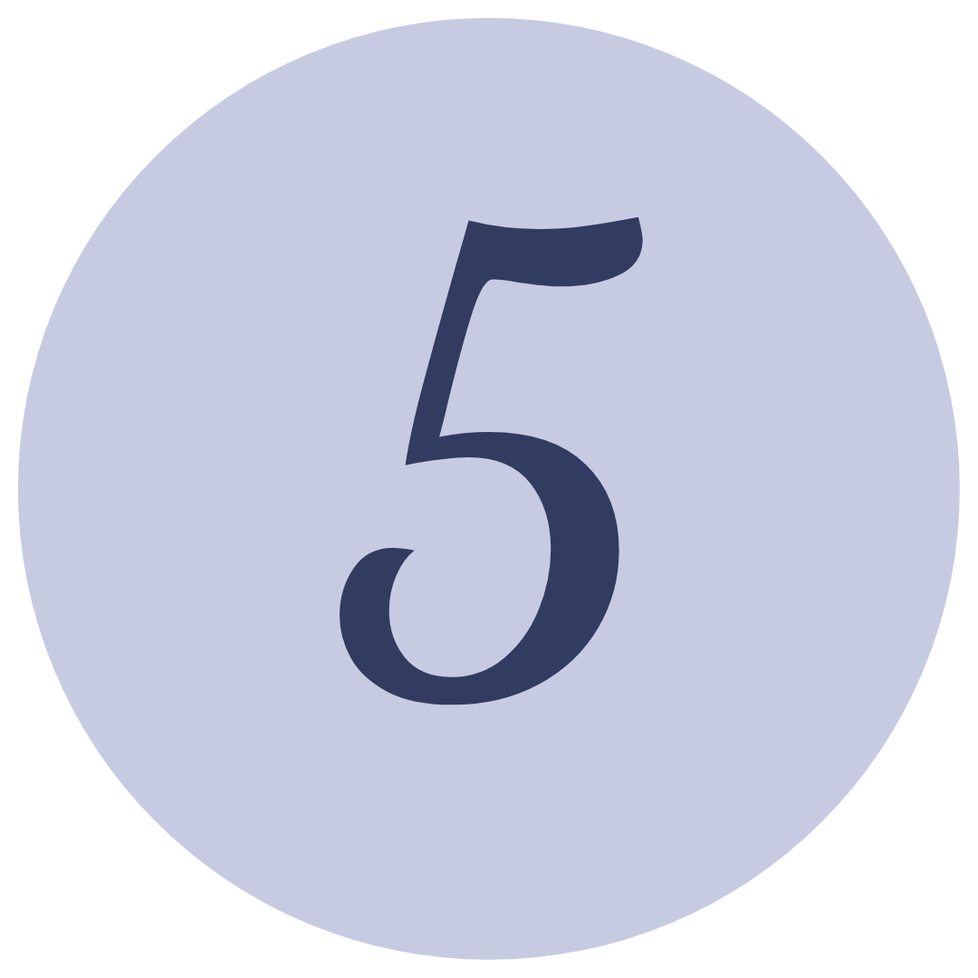 lavender number icon 5