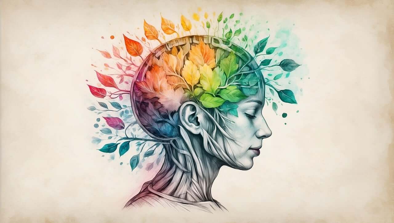 ai generated, abstract, head representing self talk