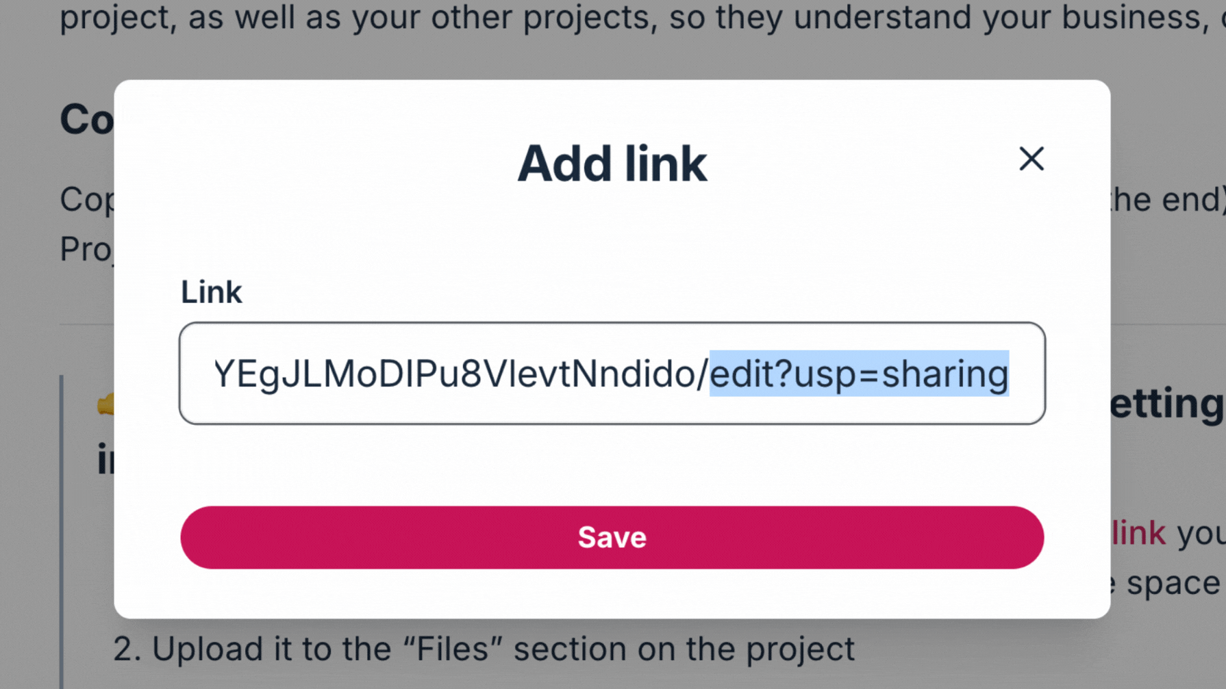 gif showing how to create a force a copy link in Google Docs