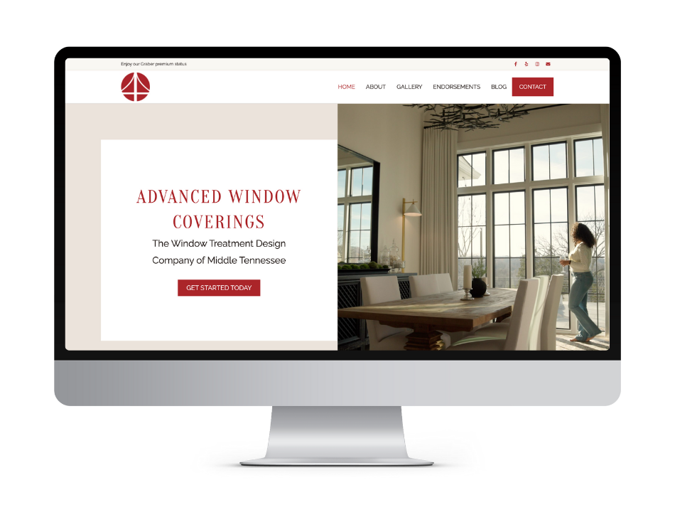 Custom website design After: Advanced Window Coverings after