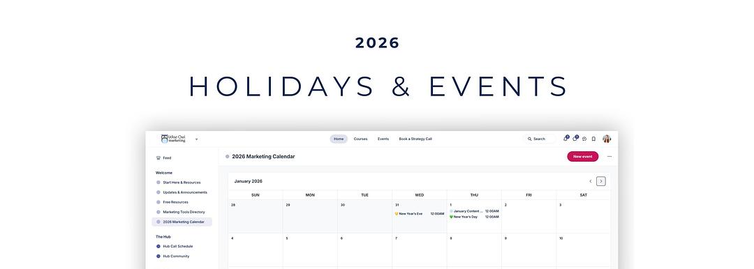 2026 Marketing calendar screenshot