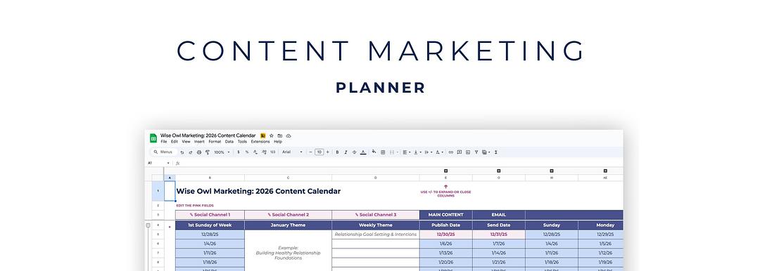content marketing planner screenshot