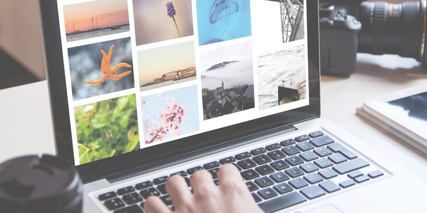 laptop showing a photo site