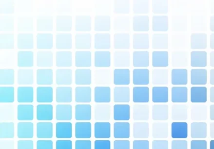 abstract background of mosaic tiles in a gradient from light aqua to blue to beige