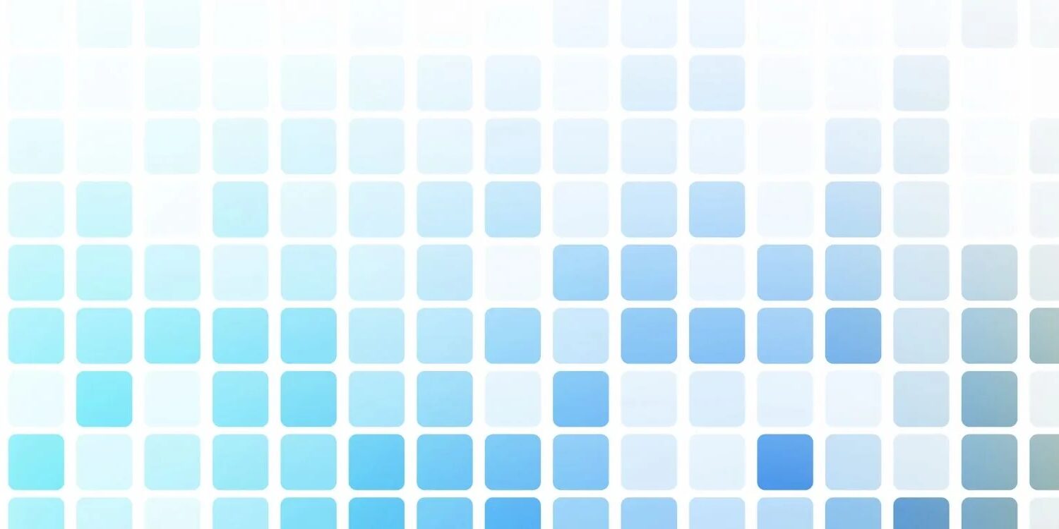 abstract background of mosaic tiles in a gradient from light aqua to blue to beige