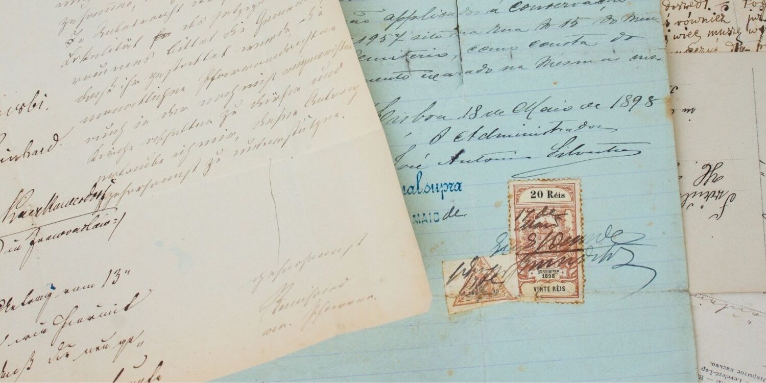 photo of old hand-written letters "how to tell your origin story"