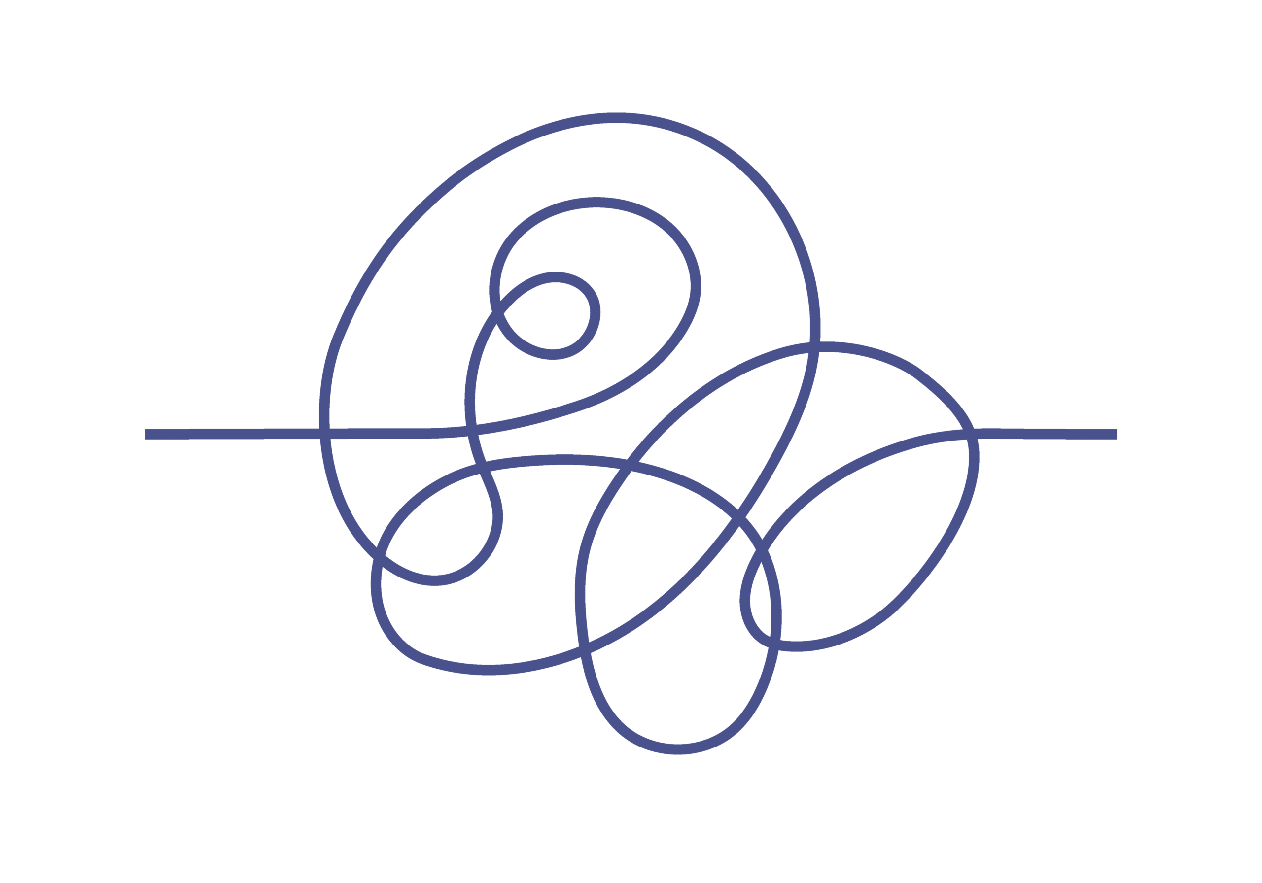 line drawing of a tangled scribble