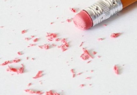 pencil eraser with eraser bits from removing mistakees
