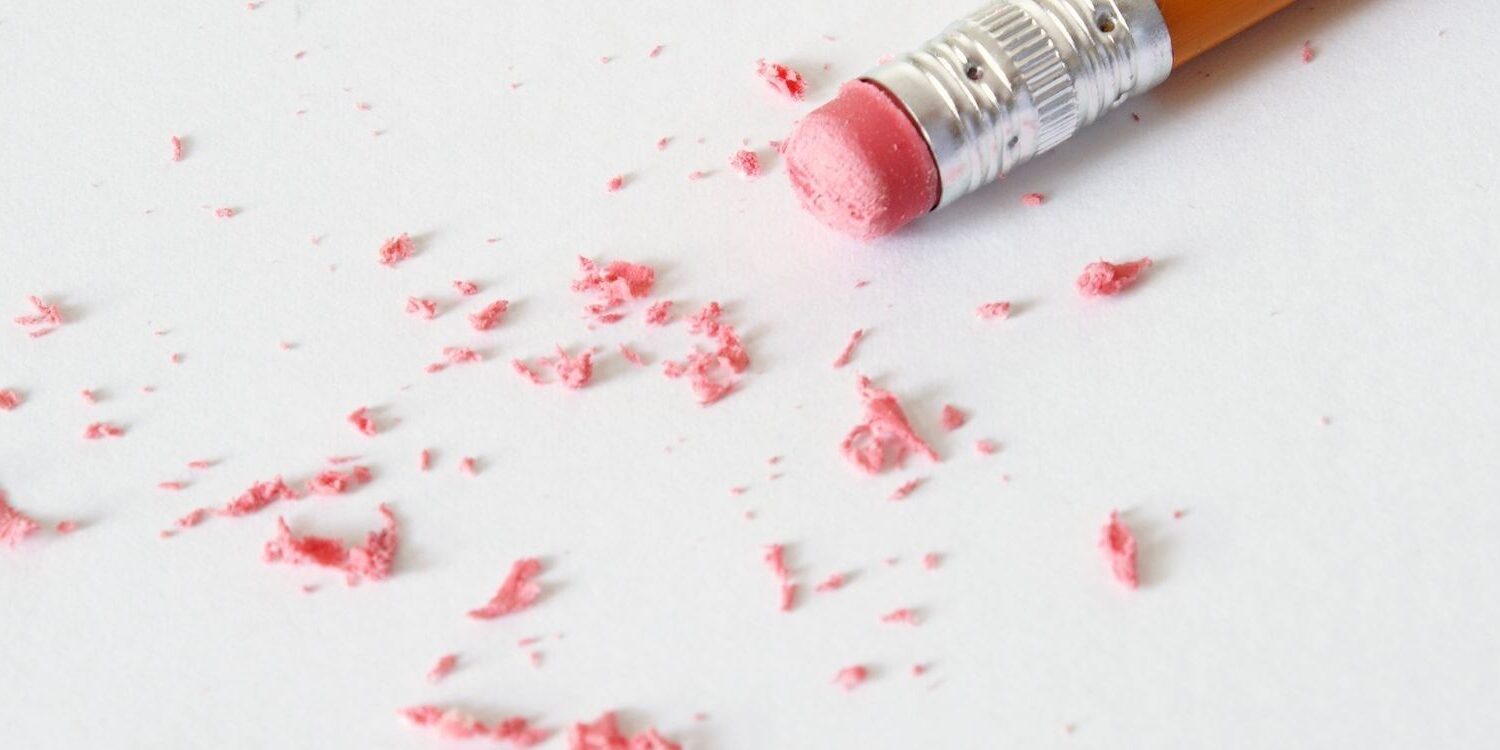 pencil eraser with eraser bits from removing mistakees