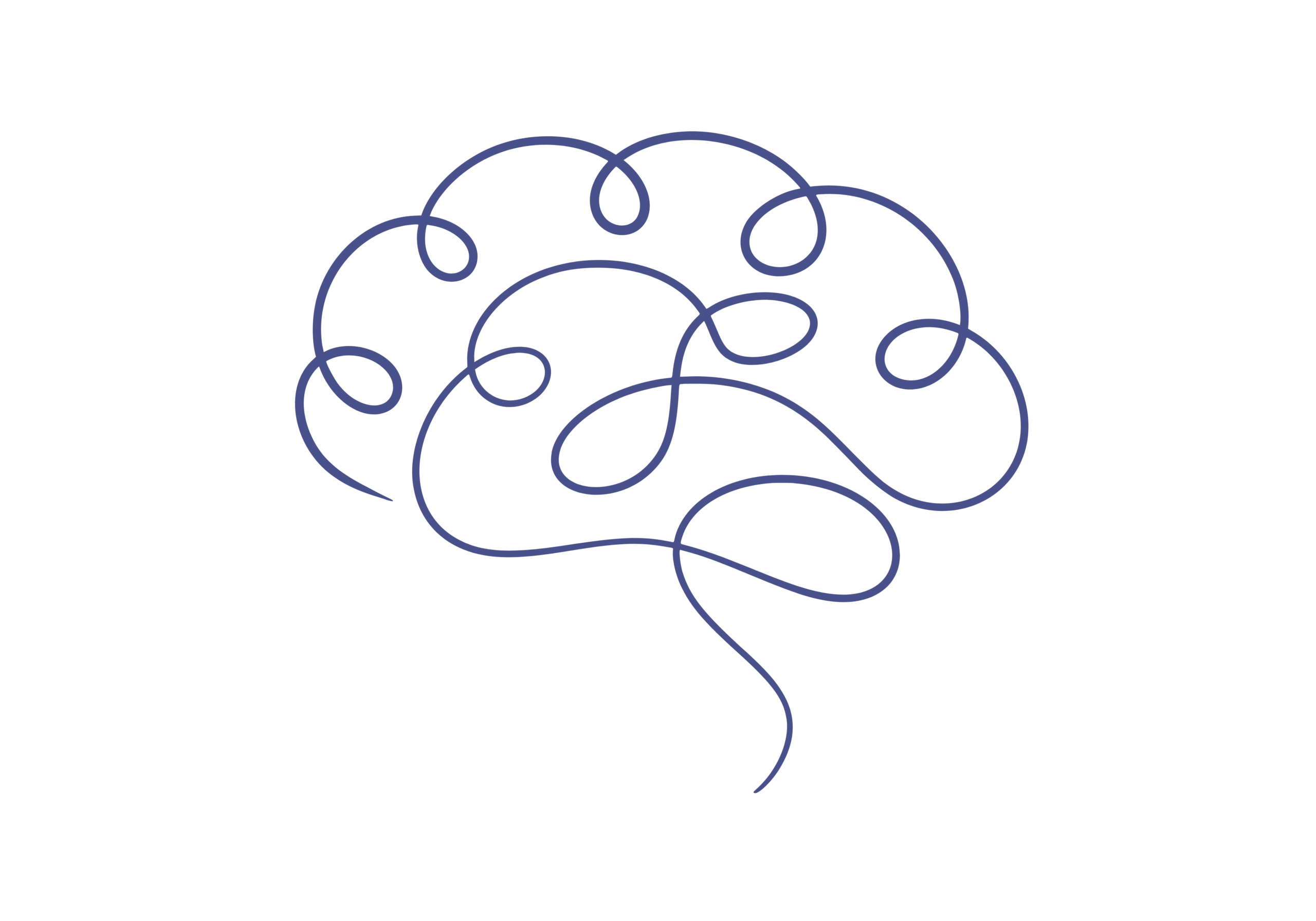 line drawing of a brain