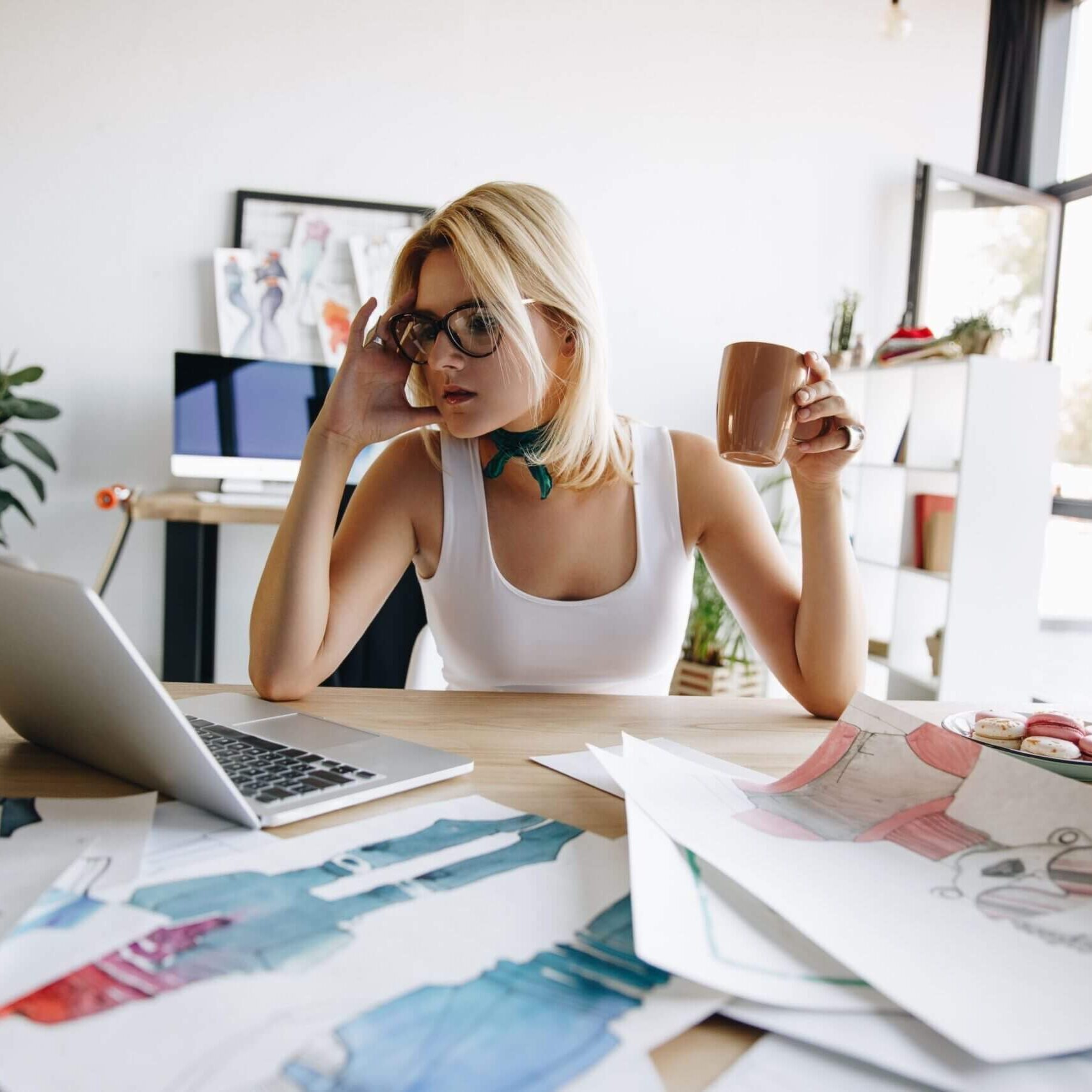 woman stressed by marketing her creative business