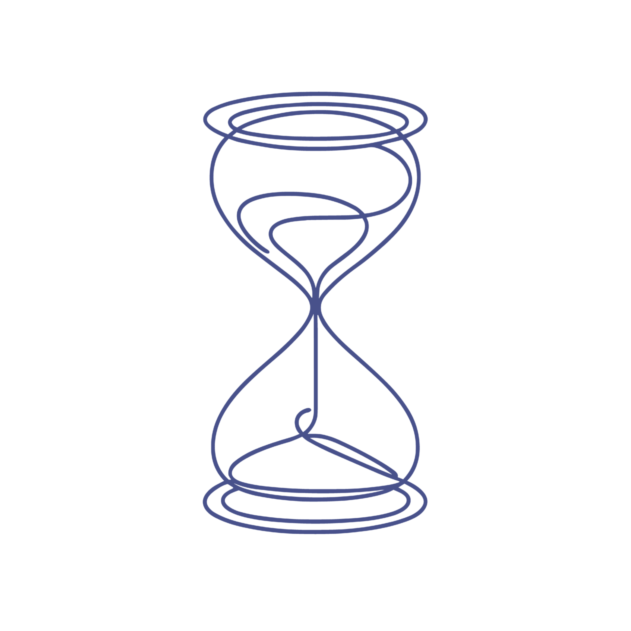 line drawing of an hourglass