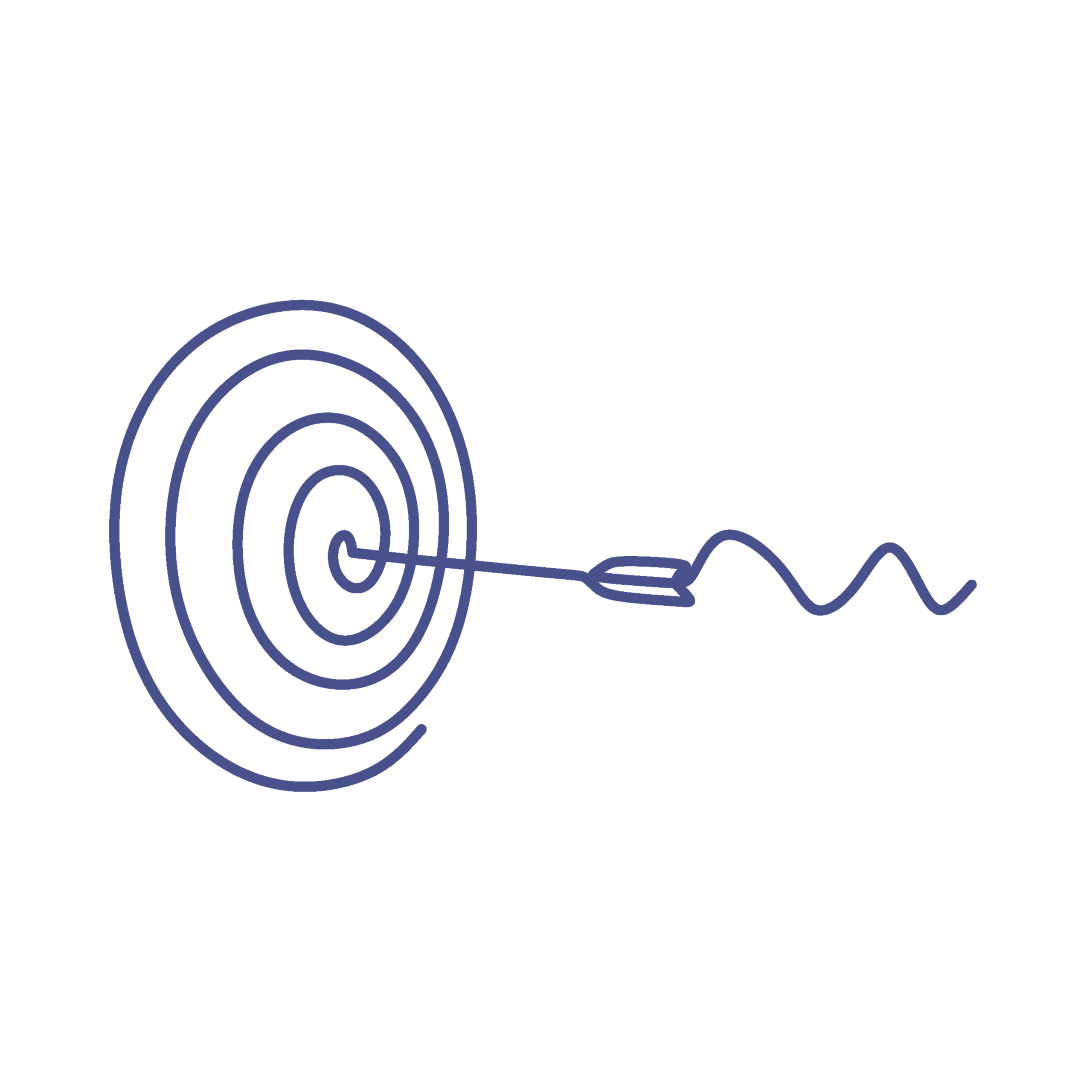 continuous line drawing of a bullseye
