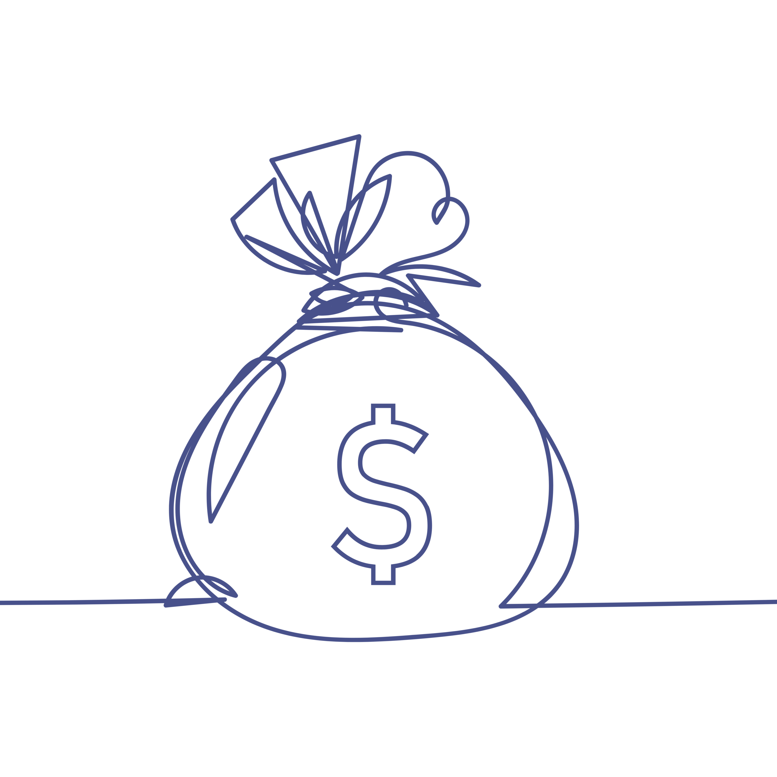 line drawing of money bag